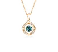 Mesnt Collana Pendente Donna, Donna Collana Ciondolo Rotondo a Forma di Mulino a Vento con moissanite/Topazio, 40+5cm