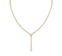 Mesnt Collana Pendente Donna, Donna Collana con Ciondolo Collana a Sfere a Forma di Y con moissanite Rotonda in Oro Giallo 14 carati, 45cm