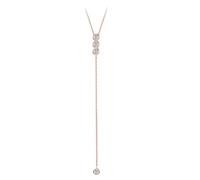 Mesnt Donna 9K Roségold Elegante Collana a Y con Pendente in Diamante Rotondo da 0,2 ct