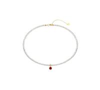 Mesnt Donna Sterlingsilber Fili di Perle da 4-5 mm con Pendente in Granato