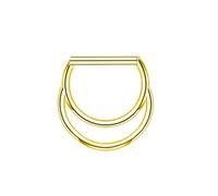Mesnt Helix Piercing Titanio1 Pezzi 16G Anelli a Cerchio per Piercing Septum al Naso Cerchi doppi a forma di D, Stile1-Oro, 1.2x10mm