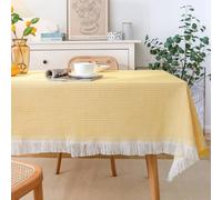 Mesnt Kitchen Tovaglia Antimacchia Cotone Poliestere, Giallo, 90x90CM