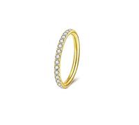 Mesnt Piercing Al Naso Cerchietto1 Pezzi 16G Anelli a Cerchio per Piercing al Naso Orecchini a cerchio con zirconi cubici bianchi in Titanio, Oro-Bianco, 1.2x7mm