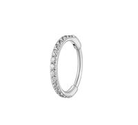 Mesnt Piercing Al Naso Cerchietto1 Pezzi 20G Anelli a Cerchio per Piercing al Naso Orecchini a cerchio Eternity con zirconi cubici in Titanio, Argento, 0.8+1.2x8mm