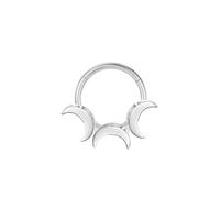 Mesnt Piercing Anello Acciaio Chirurgico1 Pezzi 16G Anelli a Cerchio per Piercing al Naso Cerchio con la luna, Argento-Stile 2, 1.2x8mm