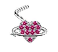 Mesnt Piercing Helix OrecchioL1 Pezzi Perline per Piercing al Naso a Forma di L Cuore con zirconi cubici in Rame in Acciaio Inossidabile