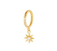 Mesnt Piercing Septum Titanio1 Pezzi 16G Anelli a Cerchio per Piercing al Naso Cerchietto con sole e zirconi cubici, Stile 3-Oro, 1.2x8mm