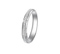 Mesnt Platino Anello da Donna con Croce e Diamante, Misura 10