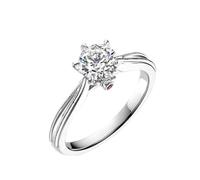 Mesnt Platino Anello di Fidanzamento Vintage da Donna con Diamante Rotondo Creato in Laboratorio da 0,7 ct e Rubino Creato, Misura 8