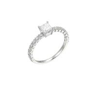 Mesnt Platino Anello Half Eternity Promise per lei con Diamante Taglio Principessa da 0,5 ct, Misura 23,5