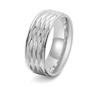 Mesnt Uomo Anello Acciaio Inox | Anello nuziale con tessitura tagliata diamanti 8MM, gioielli per la Festa del Papà