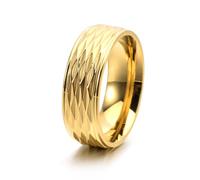 Mesnt Uomo Anello Acciaio Inox | Anello nuziale con tessitura tagliata diamanti 8MM, gioielli per la Festa del Papà