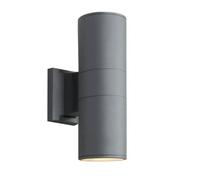 MESOVFCA Applique da Parete a LED per Esterni - Luce cilindrica Impermeabile con Luce su e Giù per Patio, Giardino e Veranda (Grigio, 24 W)