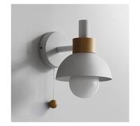 MESOVFCA Applique Moderna in Stile Nordico - Applique Creative con Interruttore a Catena per Camera da Letto, Soggiorno e mobiletto del Bagno (Bianco)