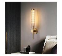 MESOVFCA Applique Moderna in Vetro Trasparente, Ottone Dorato, per Interni, Ingresso, Camera da Letto, navata, contemporanea
