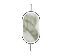 MESOVFCA Specchio da Bagno Ovale sospeso Illuminato a LED, per Trucco e rasatura, con 3 Colori Regolabili, Adatto per l'arredamento di Hotel e Appartamenti (Nero, 40x80 cm)