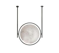 MESOVFCA Specchio da Bagno Rotondo a soffitto con Illuminazione a LED dimmerabile a 3 Colori, Ideale per la casa o Gli Hotel (Nero, 60x60 cm)