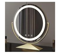 MESOVFCA Specchio da Trucco Hollywood con luci, Cornice in Metallo, comandi Touch, 3 modalità di Colore, Specchio da Trucco Girevole a 360° (B - Oro, 55 * 57 cm/21,7 * 22,4 Pollici)