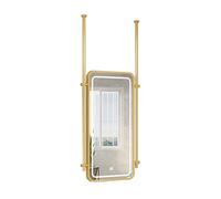 MESOVFCA Specchio Rettangolare da soffitto, mobiletto da Bagno sospeso con Luce LED, Adatto per l'arredamento di Hotel e Appartamenti (Oro, 60x90 cm)