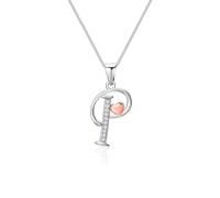 Mesovor Collana con Iniziale in Argento Sterling 925 per Donna, Regali di Gioielli con Collana con Lettera in Argento Sterling per Madre Sorella Moglie (P)