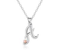 Mesovor Collane in Argento Sterling 925 per Donna, Delicata Collana con Nome Iniziale e Cuore in Oro Rosa, Regali di Gioielli per Fmiglia, Madre, Sorella, Figlia, Moglie (Lettera-A)