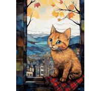 Mesribandy 5D Diamond Art Painting Kit Completo Gatto DIY Pittura Diamante con Numeri Cristallo Strass Artigianato per Decorazione Parete Casa 50x70 cm