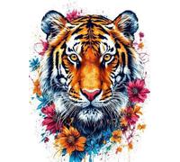 Mesribandy 5D Diamond Art Painting Kit Completo Testa di Tigre DIY Pittura Diamante con Numeri Cristallo Strass Artigianato per Decorazione Parete Casa 40x50 cm