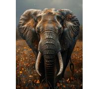 Mesribandy Kit Pittura Diamante 5D Animale elefante DIY Diamond Painting Kit Completo Paint by Numbers per Bambini, Decorazione Casa quadri con perline 40x50 cm