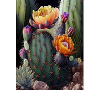 Mesribandy Kit Pittura Diamante 5D Cactus DIY Diamond Painting Kit Completo Paint by Numbers per Bambini, Decorazione Casa quadri con perline 40x50 cm