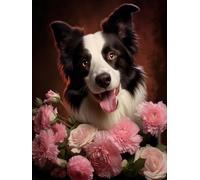 Mesribandy Kit Pittura Diamante 5D Cane da pastore DIY Diamond Painting Kit Completo Paint by Numbers per Bambini, Decorazione Casa quadri con perline 40x50 cm