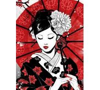 Mesribandy Kit Pittura Diamante 5D donna con ombrello DIY Diamond Painting Kit Completo Paint by Numbers per Bambini, Decorazione Casa quadri con perline 50x70 cm