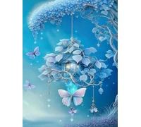 Mesribandy Kit Pittura Diamante 5D Fiore da sogno DIY Diamond Painting Kit Completo Paint by Numbers per Bambini, Decorazione Casa quadri con perline 40x50 cm