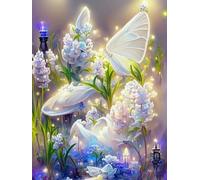 Mesribandy Kit Pittura Diamante 5D Fiore da sogno DIY Diamond Painting Kit Completo Paint by Numbers per Bambini, Decorazione Casa quadri con perline 50x70 cm