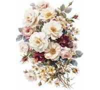 Mesribandy Kit Pittura Diamante 5D Fiori a foglia verde DIY Diamond Painting Kit Completo Paint by Numbers per Bambini, Decorazione Casa quadri con perline 50x70 cm