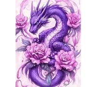 Mesribandy Kit Pittura Diamante 5D Fiori, animali, draghi DIY Diamond Painting Kit Completo Paint by Numbers per Bambini, Decorazione Casa quadri con perline 50x70 cm