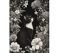 Mesribandy Kit Pittura Diamante 5D Gatto floreale DIY Diamond Painting Kit Completo Paint by Numbers per Bambini, Decorazione Casa quadri con perline 50x70 cm
