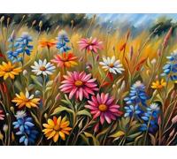 Mesribandy Kit Pittura Diamante 5D Margherita DIY Diamond Painting Kit Completo Paint by Numbers per Bambini, Decorazione Casa quadri con perline 50x70 cm