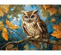 Mesribandy Kit Pittura Diamante 5D Proboscide di gufo DIY Diamond Painting Kit Completo Paint by Numbers per Bambini, Decorazione Casa quadri con perline 40x50 cm
