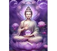Mesribandy Kit Pittura Diamante 5D Statua di Buddha DIY Diamond Painting Kit Completo Paint by Numbers per Bambini, Decorazione Casa quadri con perline 40x50 cm