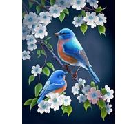 Mesribandy Kit Pittura Diamante 5D Uccello su un ramo DIY Diamond Painting Kit Completo Paint by Numbers per Bambini, Decorazione Casa quadri con perline 50x70 cm