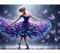 Mesribandy Kit Pittura Diamante 5D Vestito a farfalla DIY Diamond Painting Kit Completo Paint by Numbers per Bambini, Decorazione Casa quadri con perline 50x70 cm