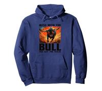Mess the Texan Bull Outfit per gli amanti del Texas e dei Bulls Felpa con Cappuccio