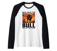 Mess the Texan Bull Outfit per gli amanti del Texas e dei Bulls Maglia con Maniche Raglan