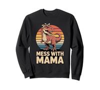 Mess with Mama Funny T Rex Dinosaur Mama Retro Felpa