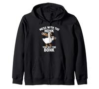 Mess with The Honk You Get Bonk Funny Goose Stupido Uccello Meme Felpa con Cappuccio