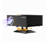 [Messa a fuoco automatica] Proiettore intelligente con WiFi e Bluetooth, Zoom e Keystone, proiettore portatile nativo per video e film 1080P con supporto regolabile a 360°, supporto 4K per Home Cinema