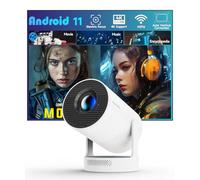 【Messa a fuoco elettrica】Mini proiettore con supporto 4K, proiettore portatile con WiFi 6 e Bluetooth 5.4, proiettor intelligente, altoparlante Soundbase da 5 W, rotazione di 180° per home theater