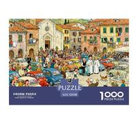 Messa domenicale sovrappessante nel Villaggio della Toscana Puzzle in Legno Impermeabile DIY Puzzles Da 1000 Pezzi Regali Per Adulti Sfidanti E Rompicapo Per Decorazioni Domestiche