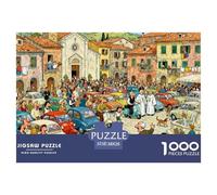Messa domenicale sovrappessante nel Villaggio della Toscana Puzzle in Legno Impermeabile DIY Puzzles Da 1000 Pezzi Regali Per Adulti Sfidanti E Rompicapo Giochi Di Impegnativi