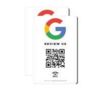 MESSAGENES | Adesivo Recensioni QR Google + NFC Riutilizzabile | PACK 2 Unità 12 x 8 cm | Recensioni in 1 Clic | Accessori Bancone Negozio | NFC Google RecensionI QR | Personalizzati en Casa